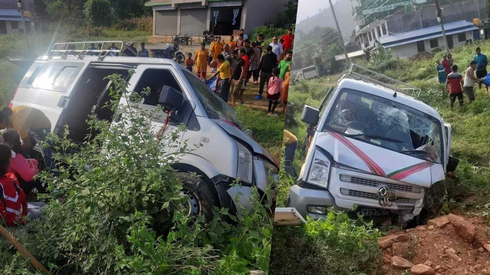 आन्दोलनमा जाँदै गरेका शिक्षक सवार जीप दुर्घटना हुँदा गर्भवतीसहित १० जना घाईते