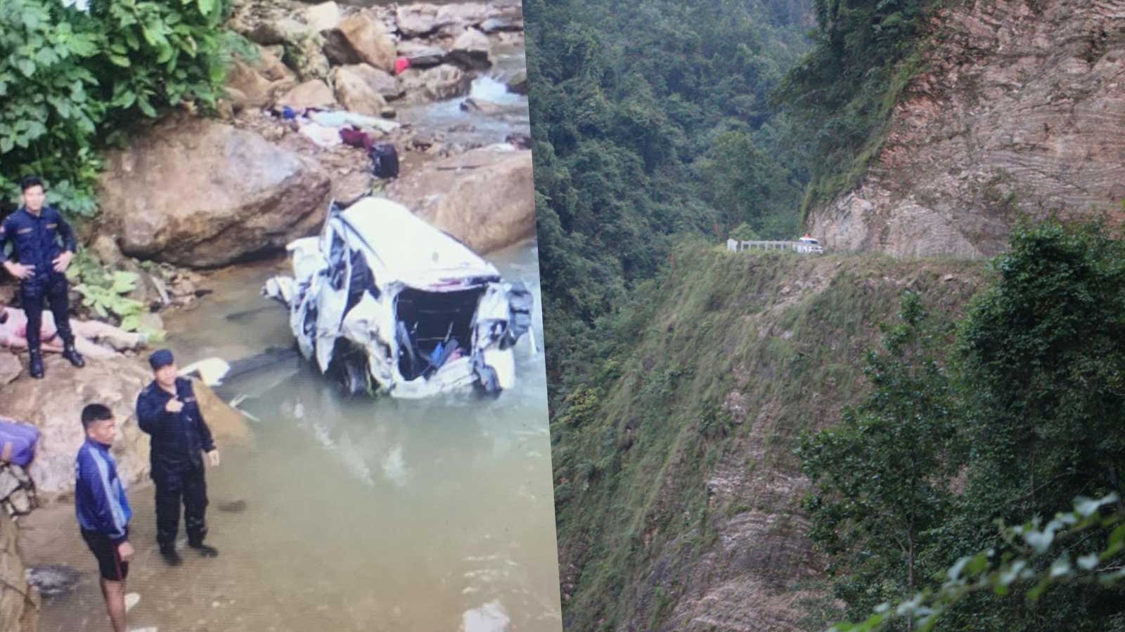 पाल्पाको बैकुन्ठे भीरबाट बराङ्गदी नदीमा जिप खस्दा ६ जनाको मृत्यु