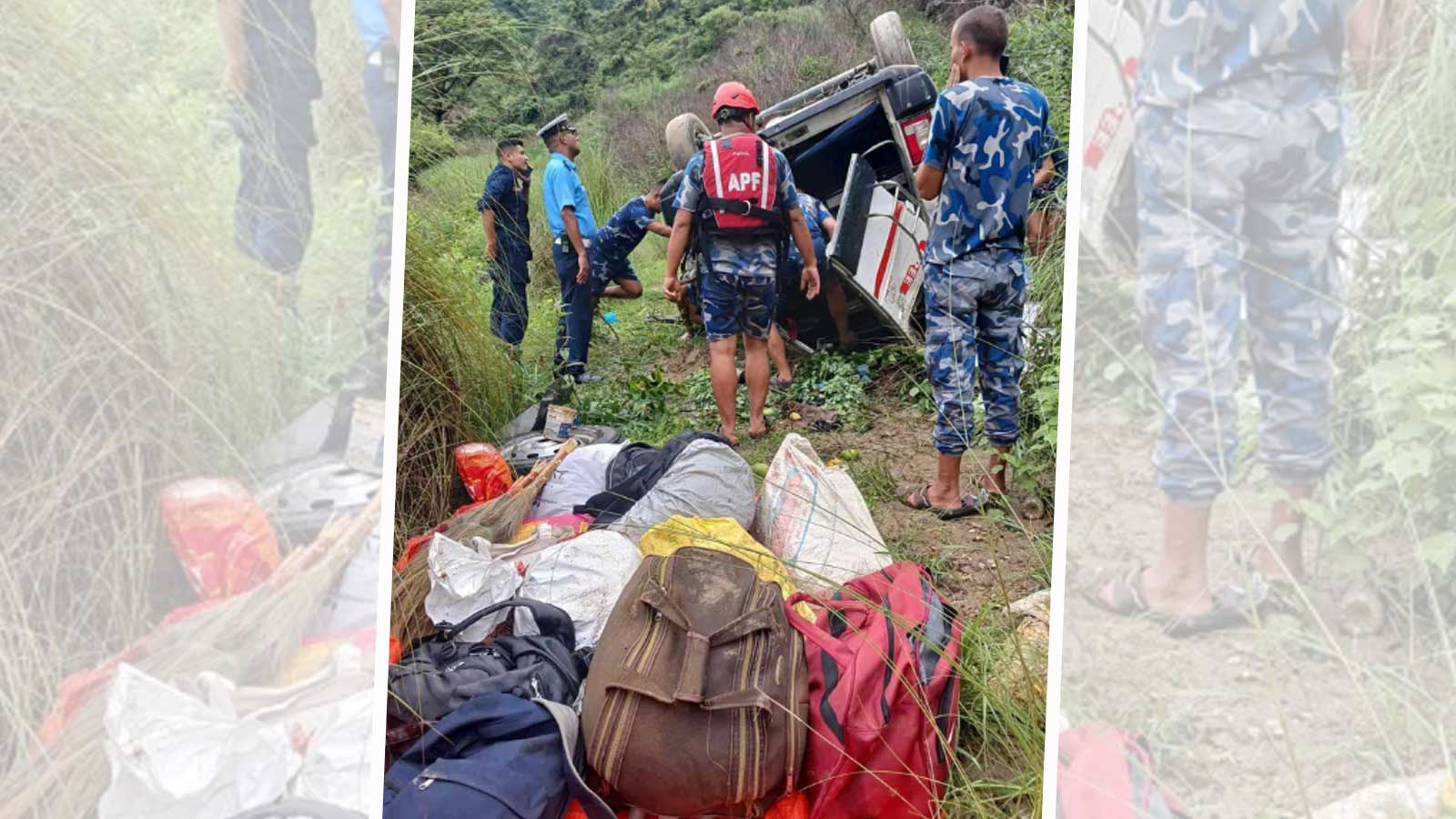 काठमाण्डौं जाँदै गरेको हायस दुर्घटना हुँदा ११ जना घाईते