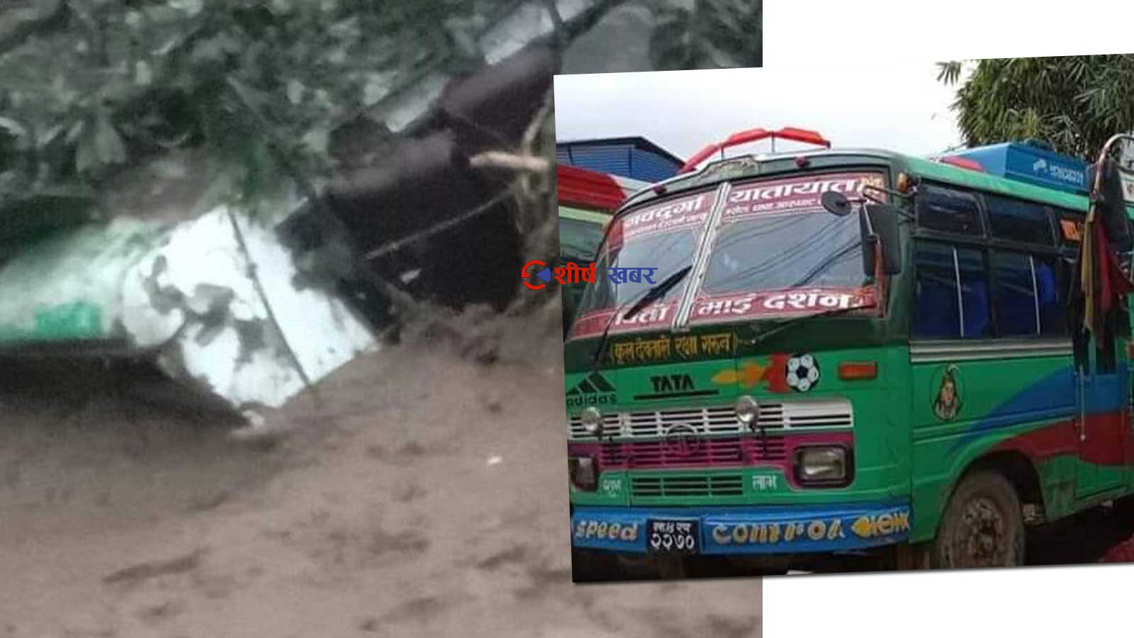 झ्याप्ले खोलाको पहिरोमा एउटा बस पुरिएको अवस्थामा भेटियो