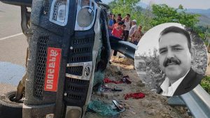 उदयपुरमा स्कारपिओ दुर्घटना हुँदा दमक नगरपालिकाका कानुन अधिकृतको मृत्यु, ६ जना घाईते