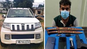 पेस्तोल र खुकुरीसहित कार लिएर नेपाल छिरेका भारतीय नागरिक काकड्भिट्टामा पक्राउ
