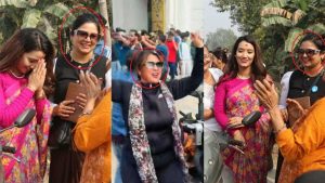 सिंहदरबार आगजनीको छायाँ बालेनको चुनावमाः आगजनीमा देखिएकी युवती पत्नी सविनाको टिमसँगै घरदैलोमा