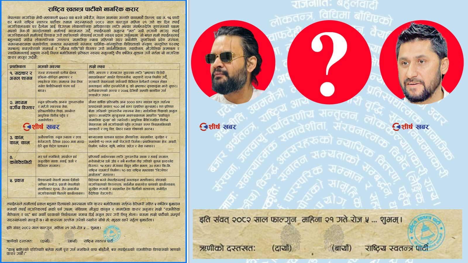 रास्वपाको ‘करार पत्र’मा देखिएको औँठाछाप बालेन कि रविको ? सामाजिक सञ्जालमा बहस, वास्तविकता भने अर्कै