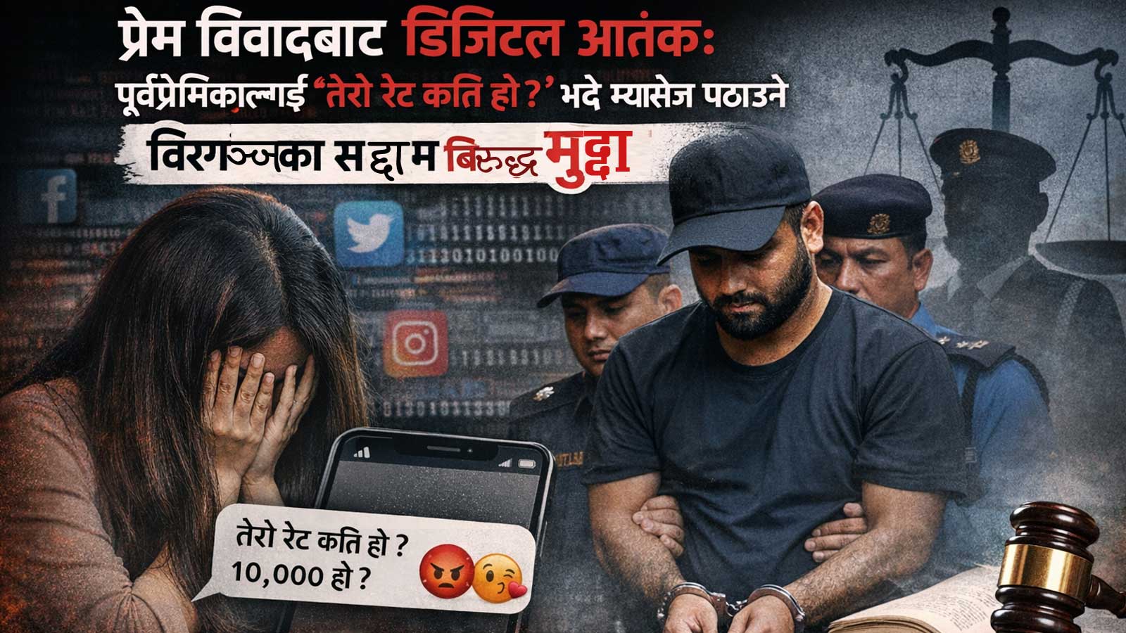 धोका दिएपछि पूर्वप्रेमिकालाई ‘तेरो रेट कति हो?’ भन्दै अश्लील म्यासेज पठाउने वीरगञ्जका सद्दामविरुद्ध मुद्दा