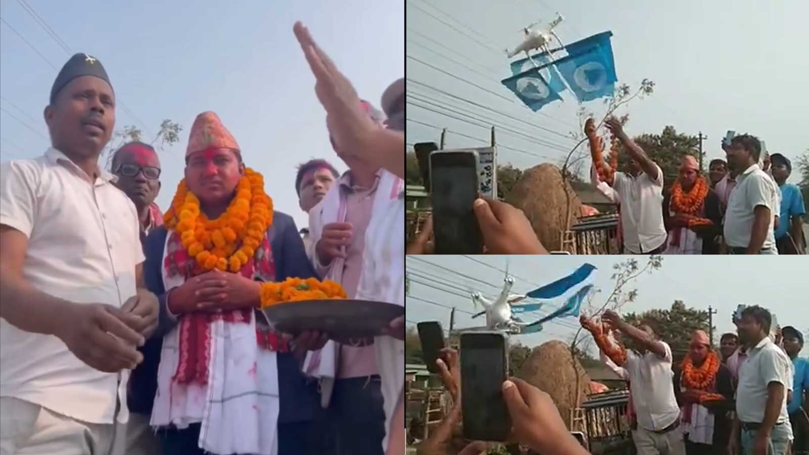 सांसदको तडकभडक, ड्रोनबाट मालाः लालविक्रम थापाको ‘प्रदर्शन राजनीति’को सर्वत्र आलोचना