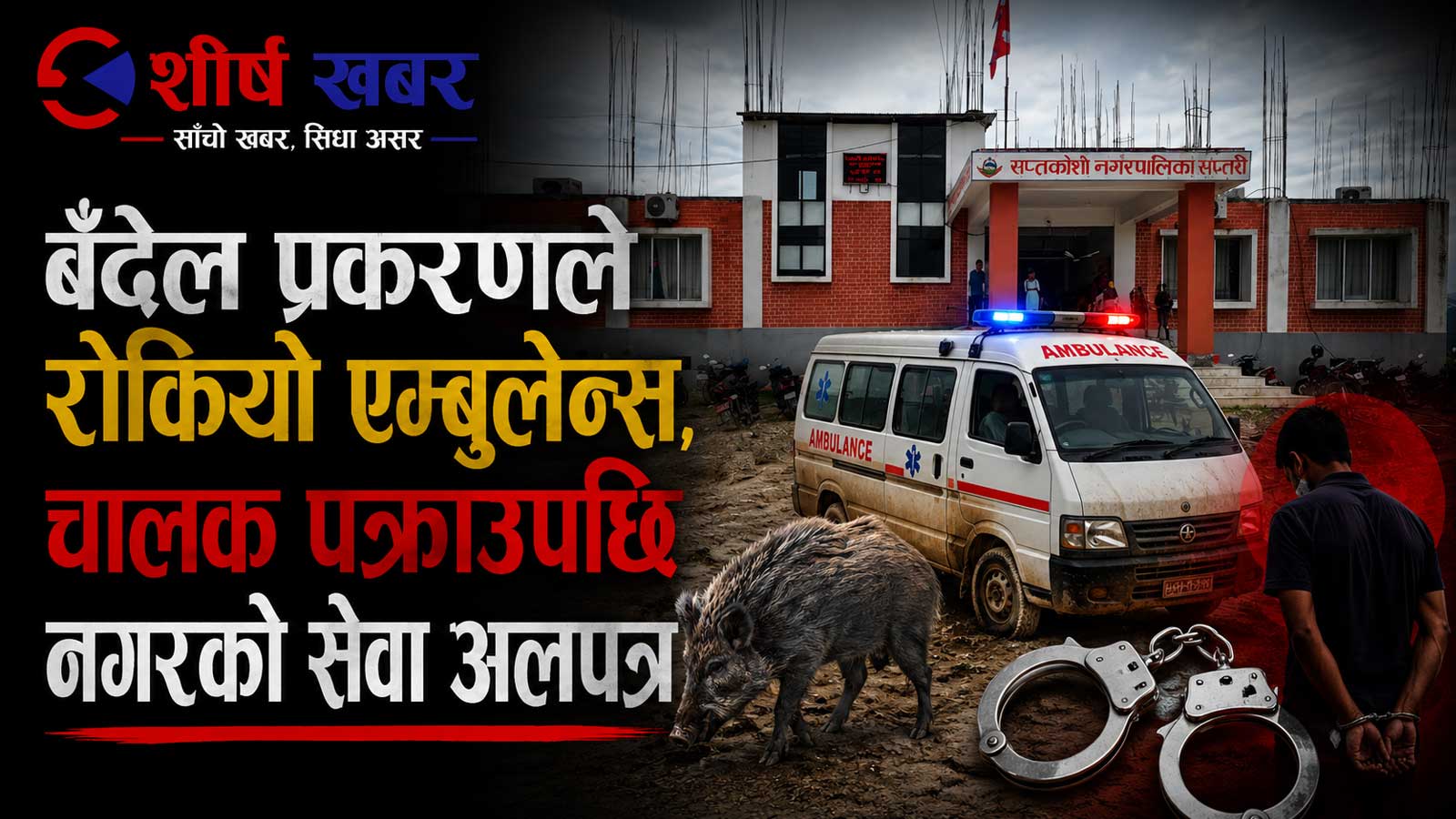 बँदेल काटिरहेको अवस्थामा नगरपालिकाका एम्बुलेन्स चालकसहित ४ जना पक्राउ, चालक थुनिएपछि एम्बुलेन्स घरमै थन्कियो