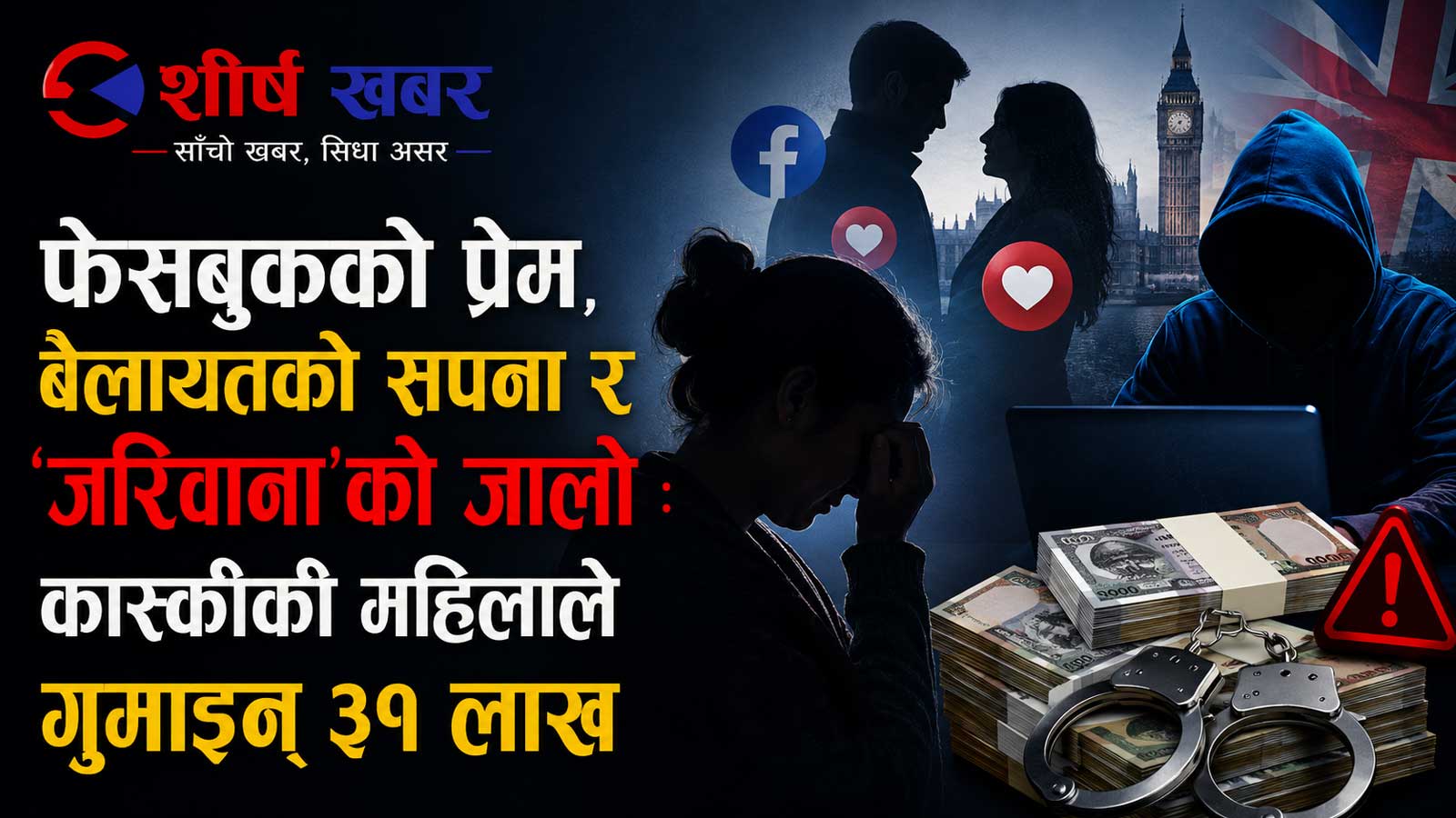 फेसबुकमा भेटियो ‘बेलायती धनी प्रेमी’, ३१ लाख गुमेपछि मात्रै खुल्यो ठगीको जालो